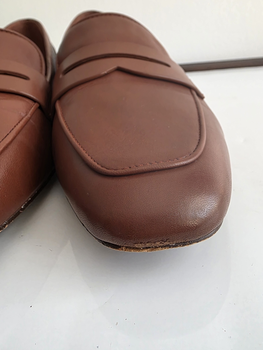 Cole Haan Women's Chestnut Leather Penny Loafers - Picture 6 of 12